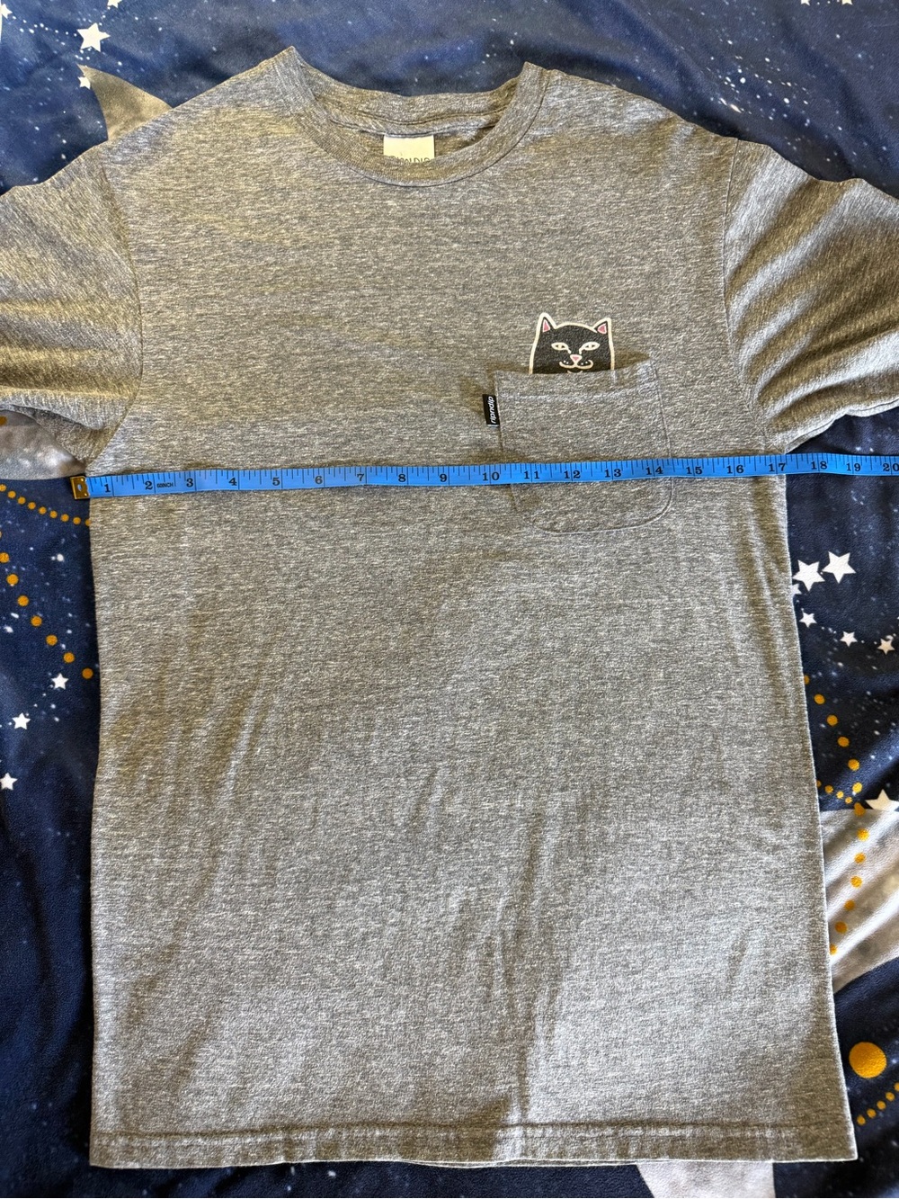 Ripndip Gray Pocket Tee with Peekaboo Cat